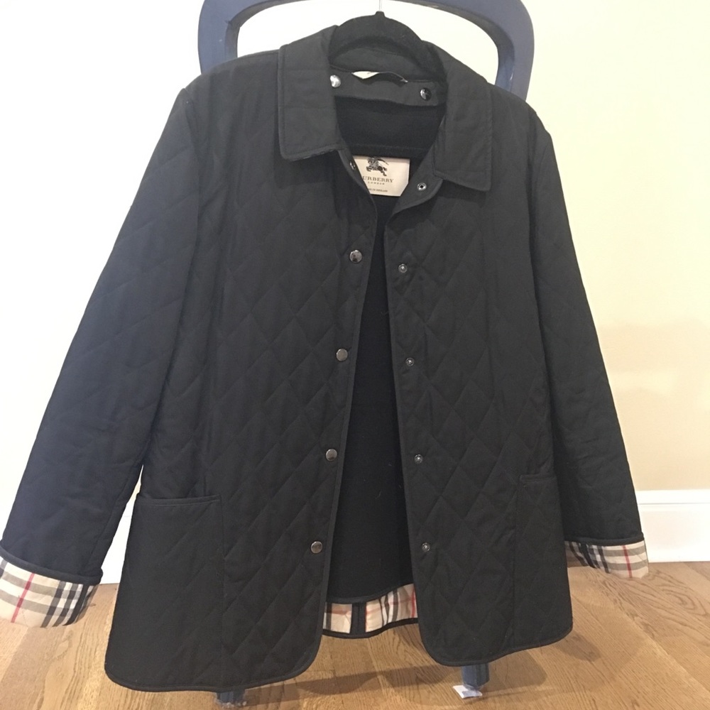 Black Burberry quilted Jacket with liner